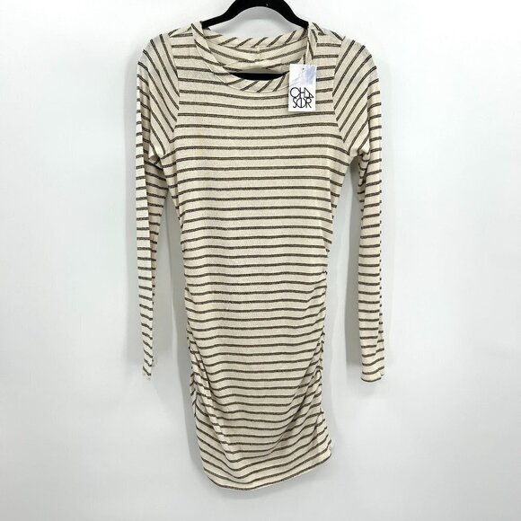 NWT CHASER Flawed Vanilla Shirred Vent Back Tee Shirt Bodycon Mini Dress Medium - Picture 1 of 8